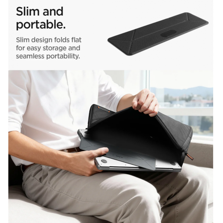 SPIGEN SGP UNIVERSAL Slim Fold Laptop βάση αλουμινίου για Noteboos, laptops εώς 15.6", LD201-S4 - ΜΑΥΡΟ - AMP10404